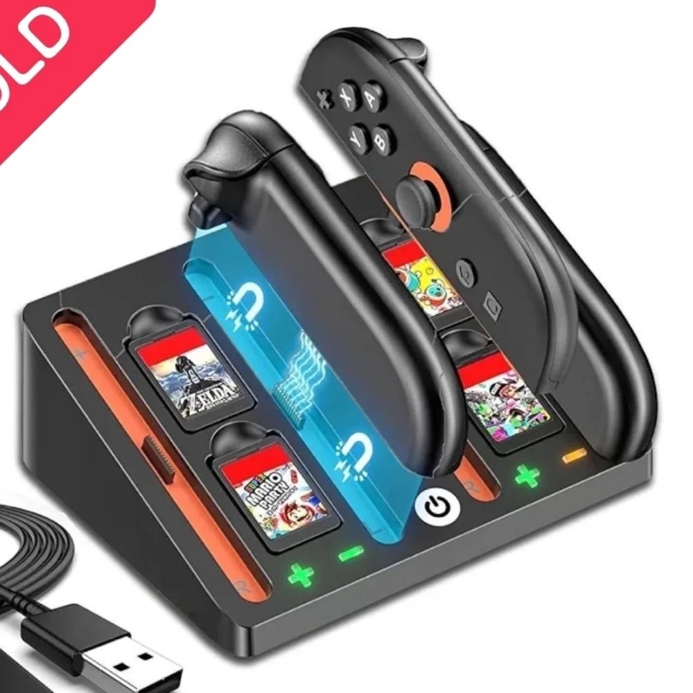 NS2 Charging Base with Black Controllers